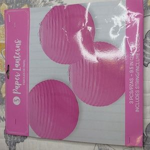 Pink Paper Lanterns, 3-pack